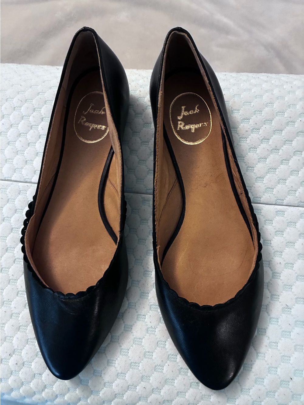 NWOB Jack Rogers black Caroline flats sz 8 $75